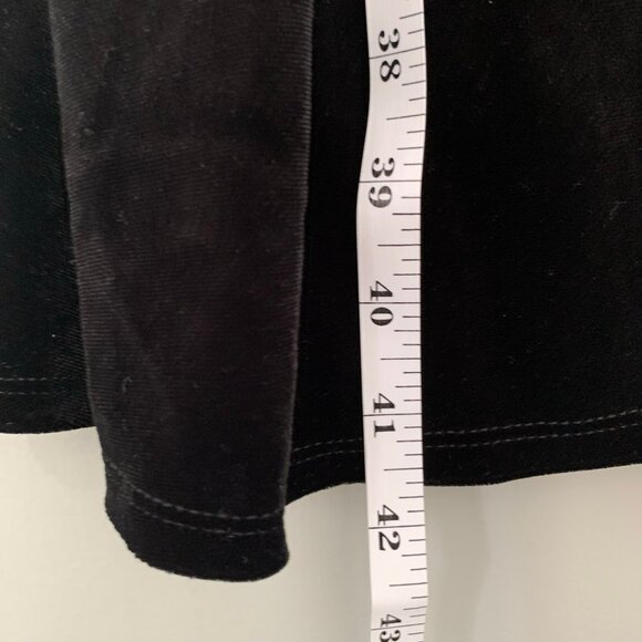 NEW‎ Botique+ black crushed velvet velour long sleeve below knee party dress - Picture 9 of 12